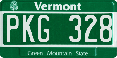 VT license plate PKG328