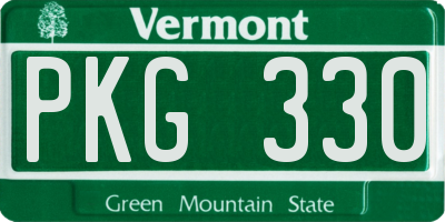 VT license plate PKG330