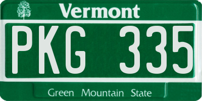 VT license plate PKG335