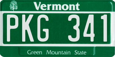 VT license plate PKG341