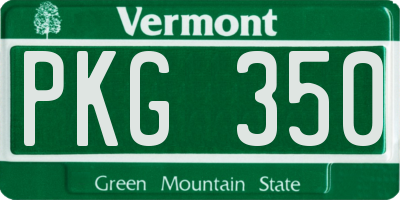 VT license plate PKG350