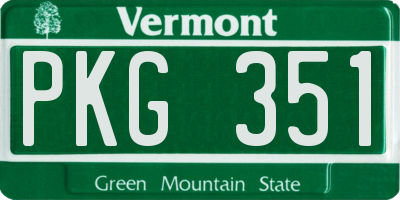 VT license plate PKG351