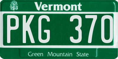 VT license plate PKG370