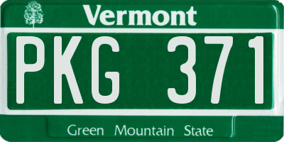 VT license plate PKG371
