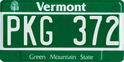VT license plate PKG372