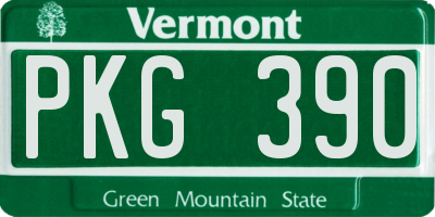 VT license plate PKG390