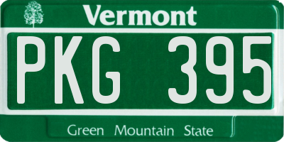 VT license plate PKG395