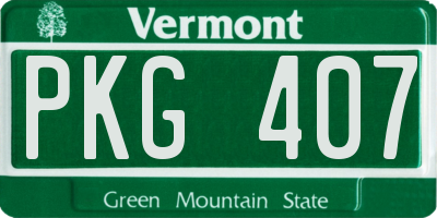 VT license plate PKG407