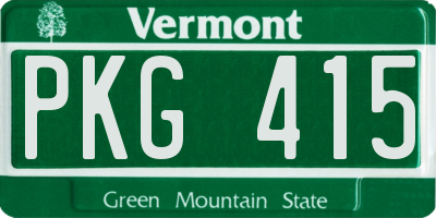VT license plate PKG415