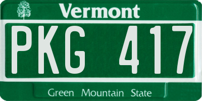 VT license plate PKG417