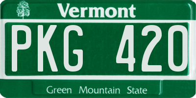 VT license plate PKG420