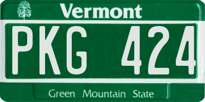VT license plate PKG424