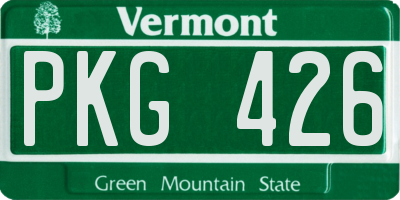 VT license plate PKG426