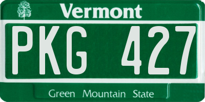 VT license plate PKG427