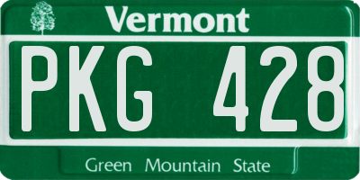 VT license plate PKG428