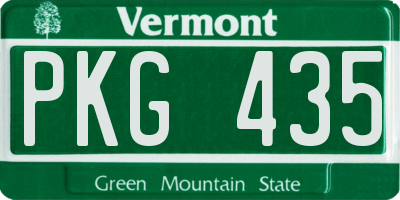 VT license plate PKG435