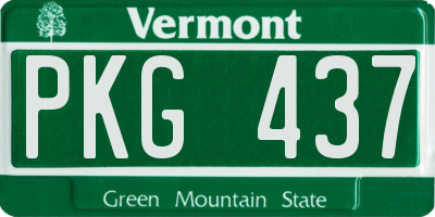 VT license plate PKG437