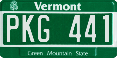 VT license plate PKG441