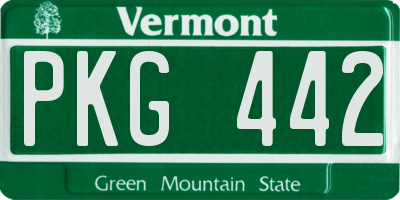 VT license plate PKG442