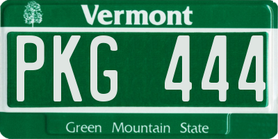 VT license plate PKG444