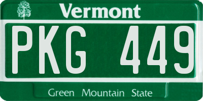 VT license plate PKG449
