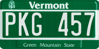 VT license plate PKG457