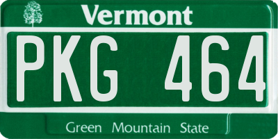 VT license plate PKG464
