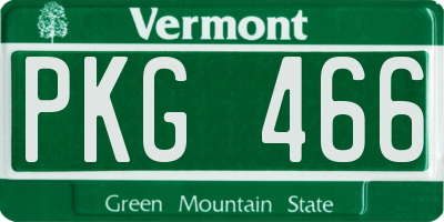 VT license plate PKG466
