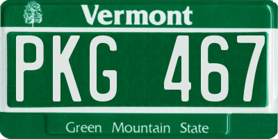 VT license plate PKG467