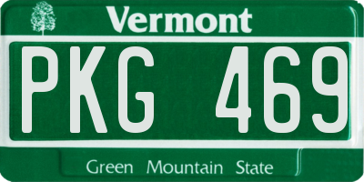 VT license plate PKG469
