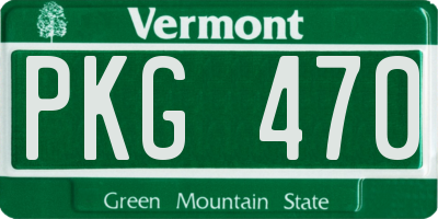 VT license plate PKG470