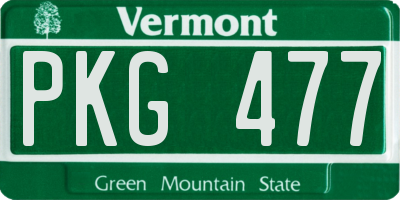 VT license plate PKG477