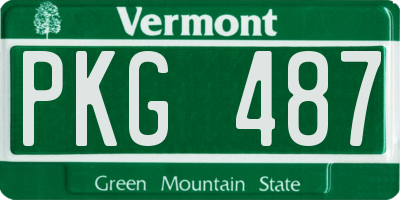 VT license plate PKG487