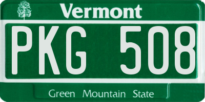 VT license plate PKG508