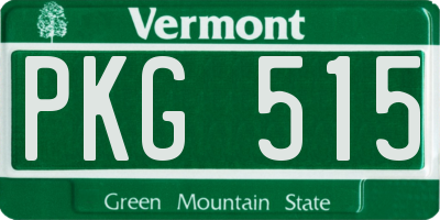 VT license plate PKG515