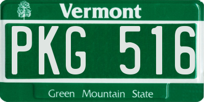 VT license plate PKG516