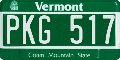 VT license plate PKG517