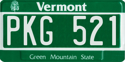 VT license plate PKG521