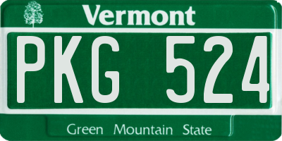 VT license plate PKG524