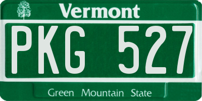 VT license plate PKG527