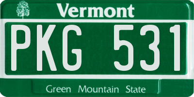 VT license plate PKG531