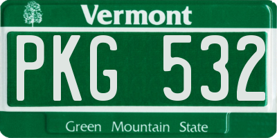 VT license plate PKG532
