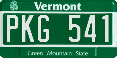 VT license plate PKG541