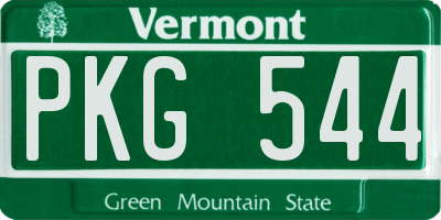 VT license plate PKG544