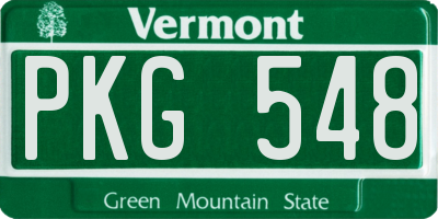 VT license plate PKG548