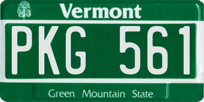 VT license plate PKG561