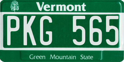 VT license plate PKG565