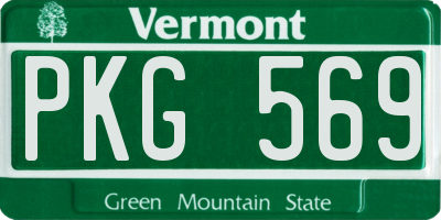 VT license plate PKG569