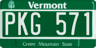 VT license plate PKG571