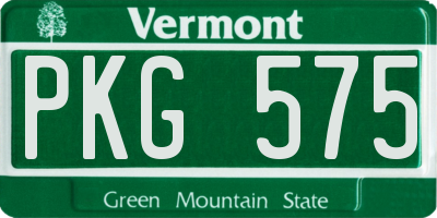 VT license plate PKG575